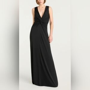 Mario Serrani Elegant Black Twist Maxi Dress